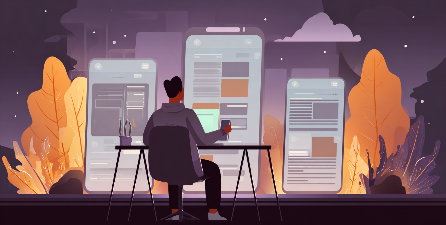 Commerce app mockup with AR interior screens